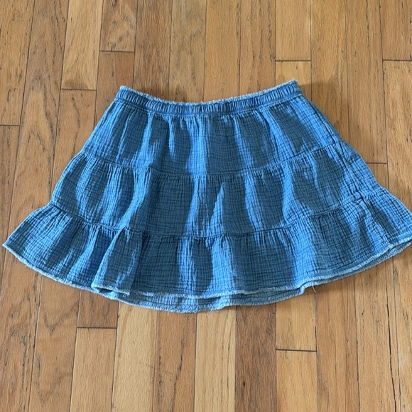 Aerie | Gauzy Blue Tiered Mini Skirt | size L - Picture 4 of 4